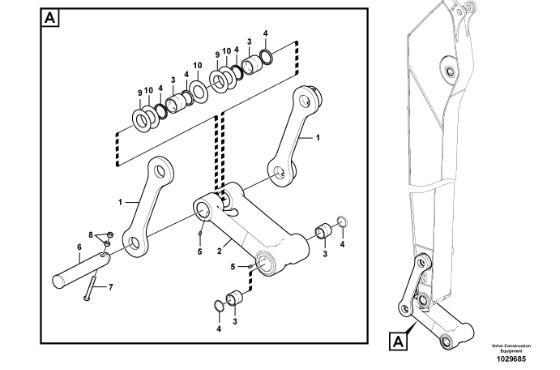 Втулки пальцы ковшевой трапеции Volvo EC300DL рукоять 3,      05 м HD